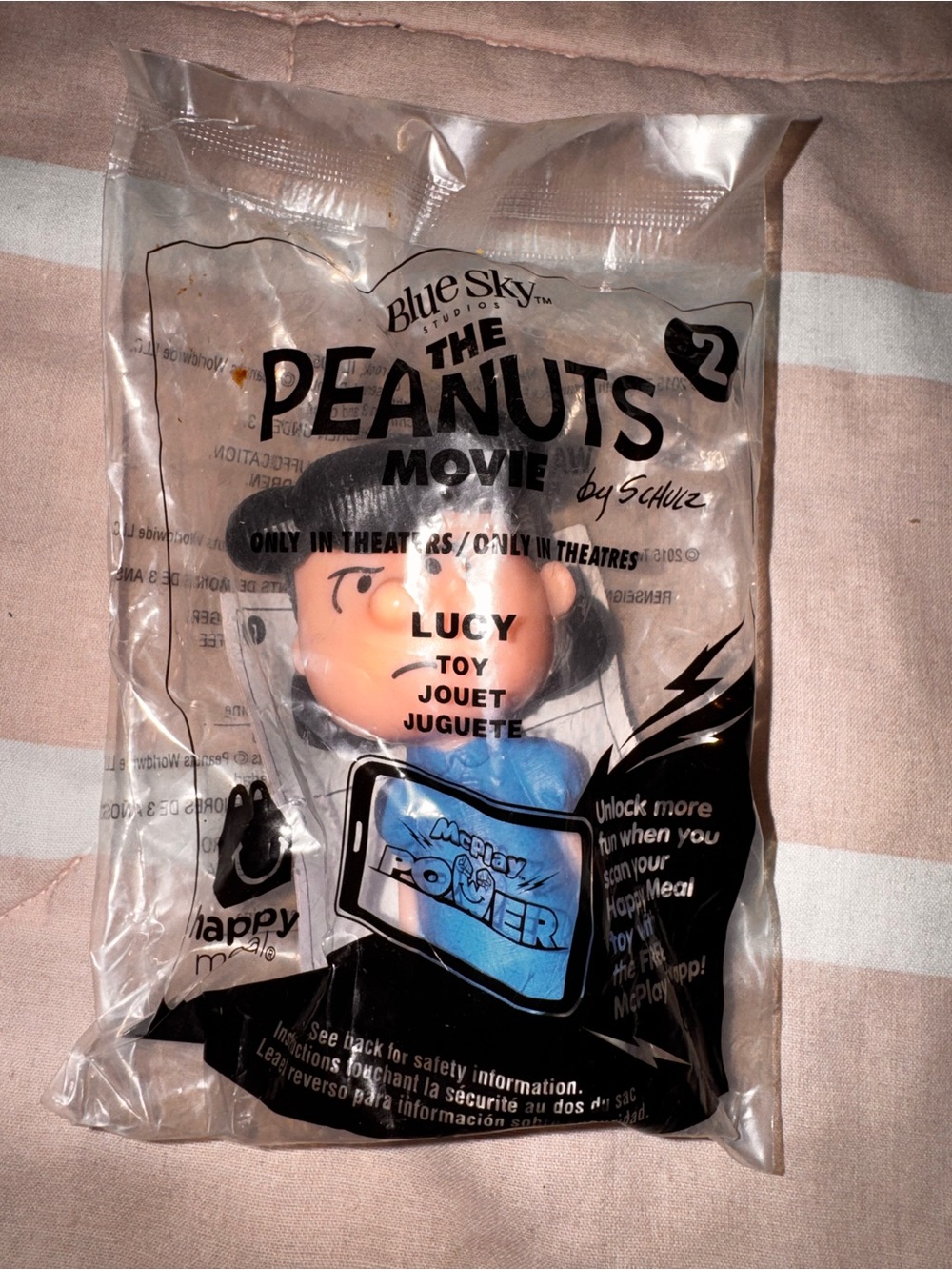 Peanuts Lucy Figure - Light Blue Outfit, Black Hair-McDonald’s toy